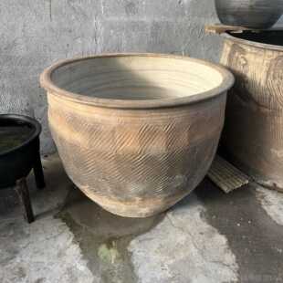 正品邮土陶鱼盆养金鱼荷花睡莲缸黑老北京陶缸造景粗包陶庭院流水