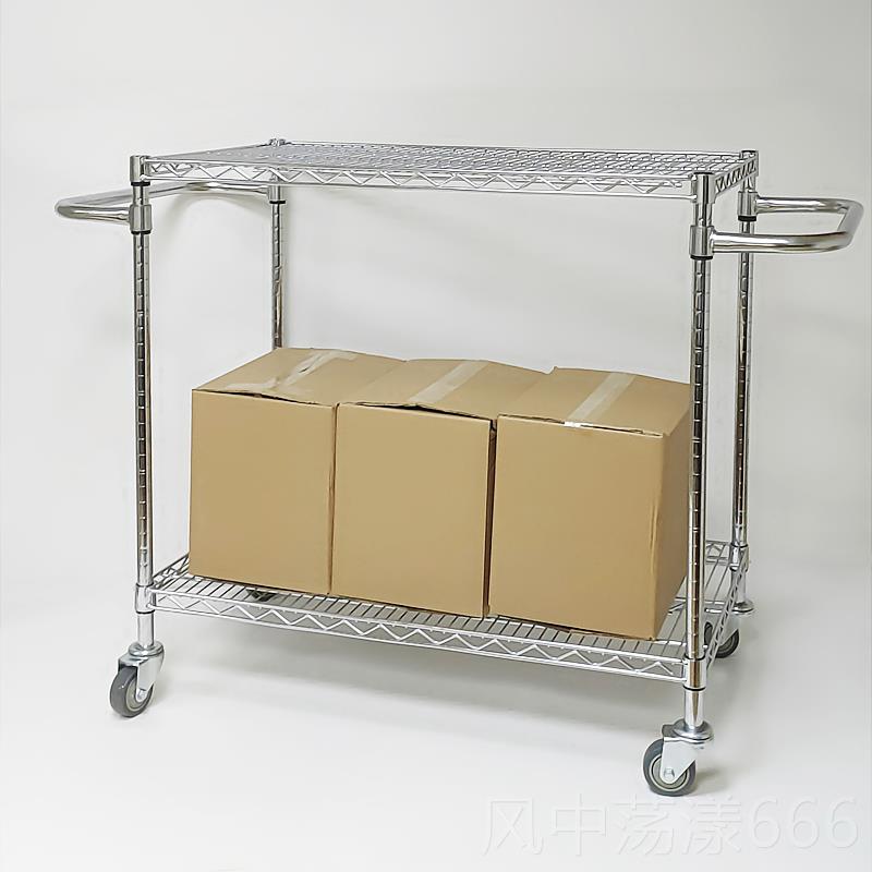 正品多手推车推不锈钢层移动搬运车置物架小车周转工具车拉货色分