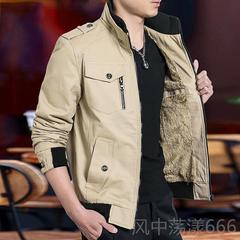 正品2男024秋冬新男款工夹克加绒装加厚休闲外套上衣服立领装痞帅