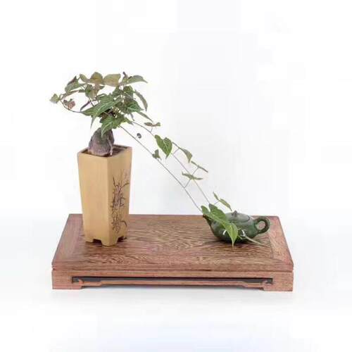 正品佛像底座石头奇石花盆花瓶香炉实木红木长方形木质茶壶工艺品