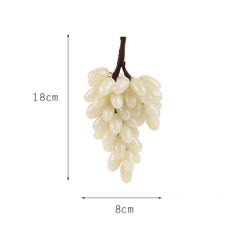 正品现代新中式样板房间玄关餐厅白玉石葡萄室内软装家居饰品水果