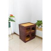 宠物窝猫房用子可洗 通柳编猫窝编猫床柳编双层别墅拆式 正品 四藤季