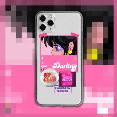 马赛克透明手机壳三星小米安卓