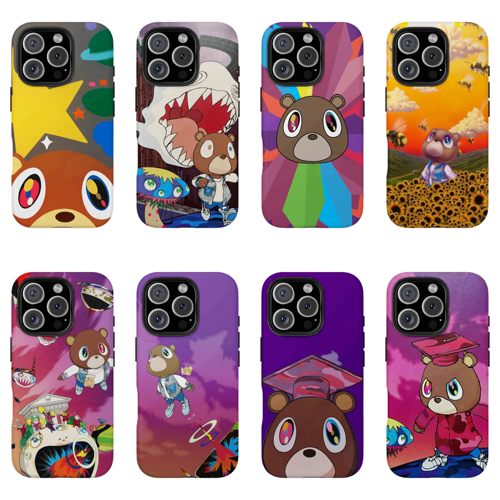 Kanye辍学熊iPhone18promax/iPhone17菲林手机保护壳适用于小米17一加Ace5华为Nova15OPPOfindx9proIQOO