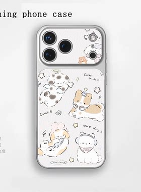 苹果iPhone17小羊皮手机听音乐小狗保护套适用于小米17一加Ace5至尊版华为Nova15OPPOfindx9proIQOO