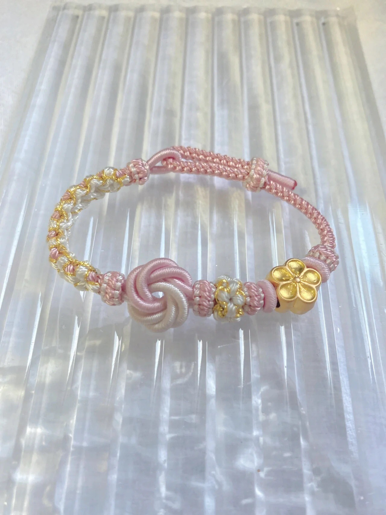 手工编织桃花曼陀罗结手链桃花结手绳可穿珠饰品红绳男女手链
