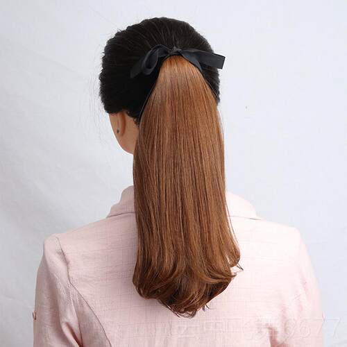 正品烫发马尾假发女全人长发丝3长自然中直发微卷短5款梨花真辫子