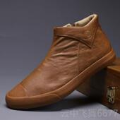 新款 韩版 高帮休闲季 鞋 皮一脚懒 正品 百搭马丁靴英伦鞋 20蹬25春男鞋