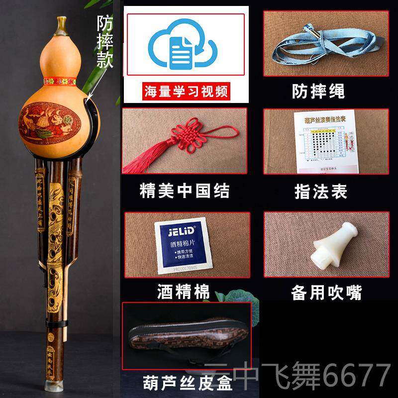 正品紫竹双音葫芦丝初降B学零调C调小d专业演奏G调/F成人入门基础