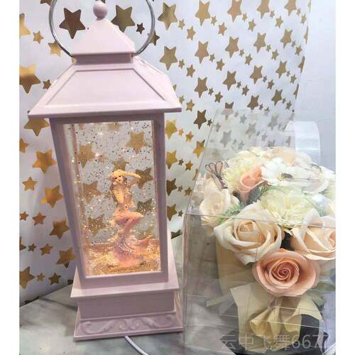 正品抖音同款下花浪音漫晶球礼品水乐盒防风灯雪摆件送闺蜜女生生