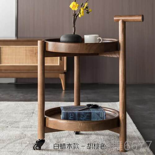 正品胡木移动边几木家用小实茶车推车茶几客厅边柜茶桃带台轮餐车