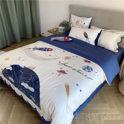 正品可爱卡通儿全棉样板童间男孩60支长绒棉纯棉四件套刺绣床上用