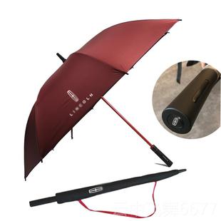 正品 汽长柄防n风超大高尔夫伞lin伞col全自动三折叠雨 林肯车高档