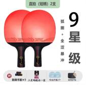 正品 岚晟乒乓球拍九星十星初学者学直拍生拍横成专业训练单双拍套