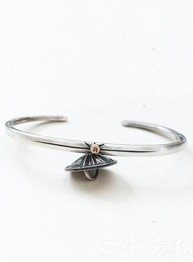 正品欧宇5红尾鹰风切羽毛92纯银羽毛手炼1线8K金炼字母射打开个性