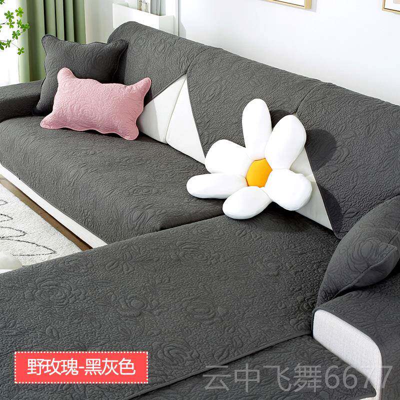 正品四季用通全棉米白沙发垫冬季纯棉布发艺坐垫简约现全代沙巾套
