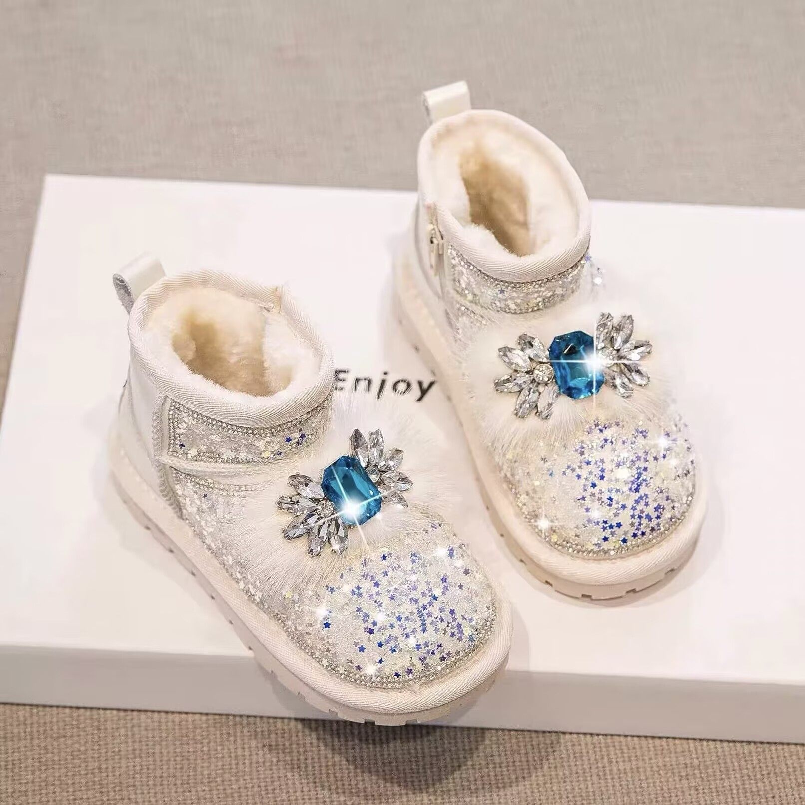 女童防水雪地靴加厚棉鞋