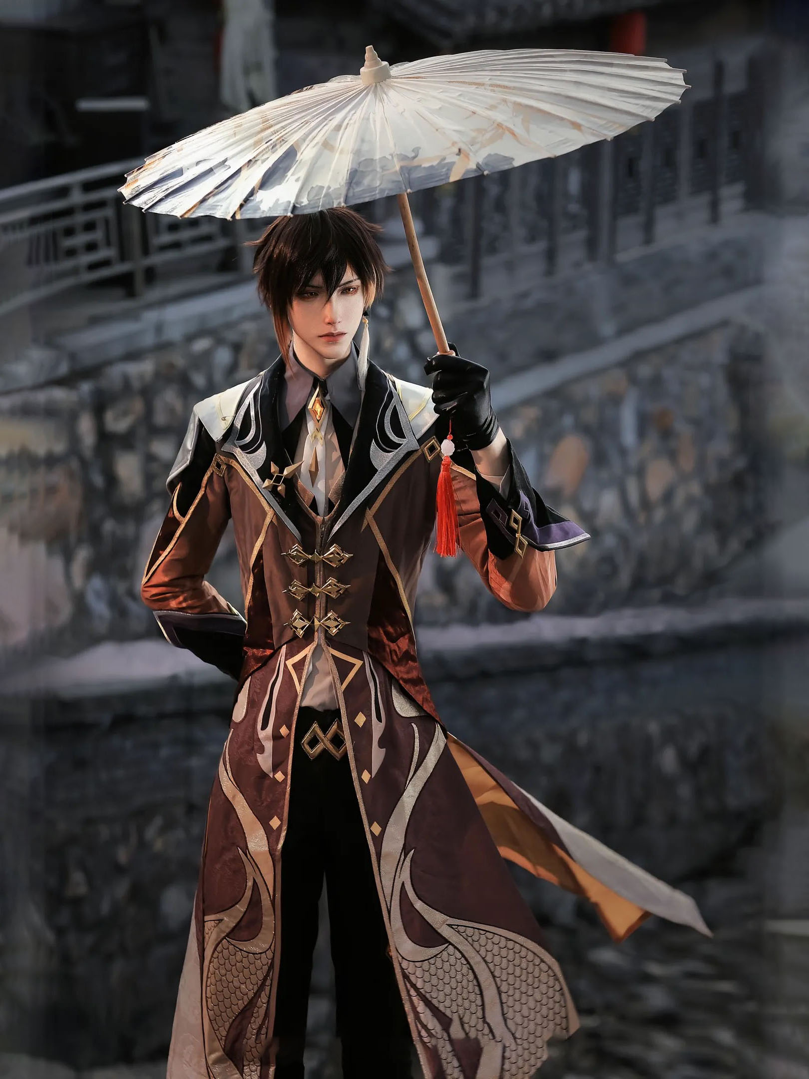 原神cos服钟离套装摩拉克