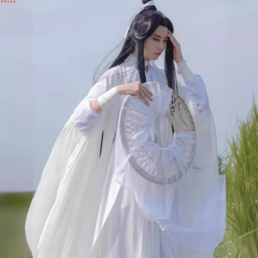 谢怜cos服全套斗笠假发汉