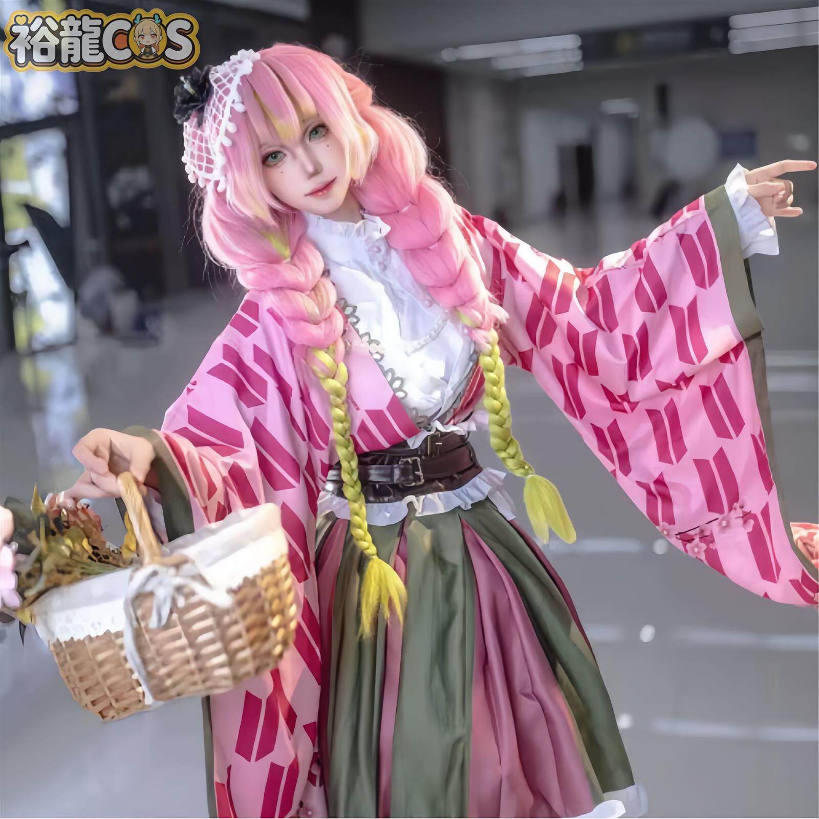 蜜璃cos服鬼灭之刃cos服甘露寺蜜璃五周年纪念鬼杀队队服cosplay