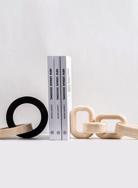 侘寂风链扣摆件树脂现代简约装饰品样板间售楼部玄关电视柜酒柜