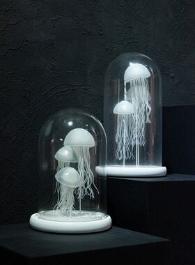 水母摆件夜光卧室高档客厅家居创意酒柜玄关样板间软装饰品高级感