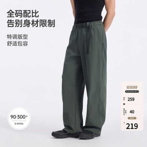 BODYDREAM机能风卡扣阔腿裤男2026秋廓形直筒休闲裤户外运动长裤