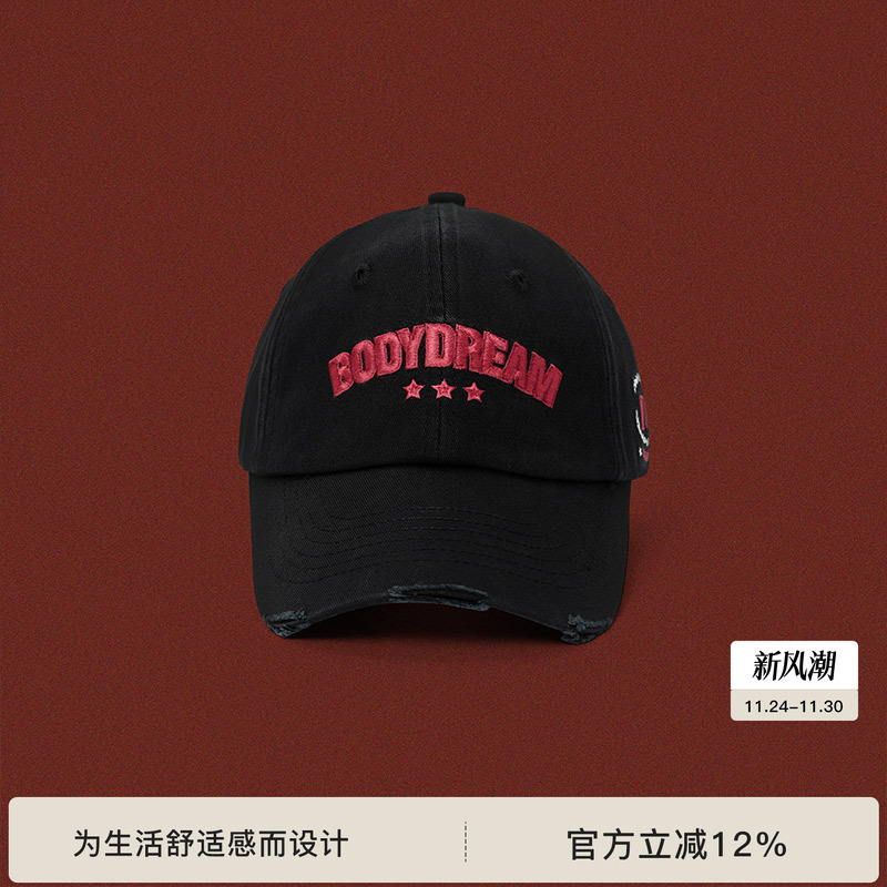 【复古回潮】BODYDREAM新款水洗做旧磨破帽子男女同款经典棒球帽