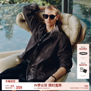 BODYDREAM仿牛皮绒哈灵顿夹克显高显瘦短宽男士外套抗皱耐磨秋装