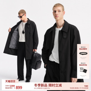 BODYDREAM可脱卸石墨烯内胆羽绒服男中长款派克外套风衣羽绒夹克
