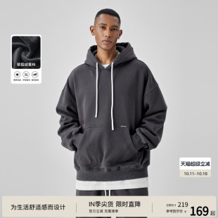 运动套装 休闲裤 帽衫 BODYDREAM加绒连帽卫衣男秋冬套头上衣情侣装