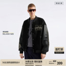 BODYDREAM重工3D立体刺绣皮革棒球服男2026春季 毛呢外套夹克 新品