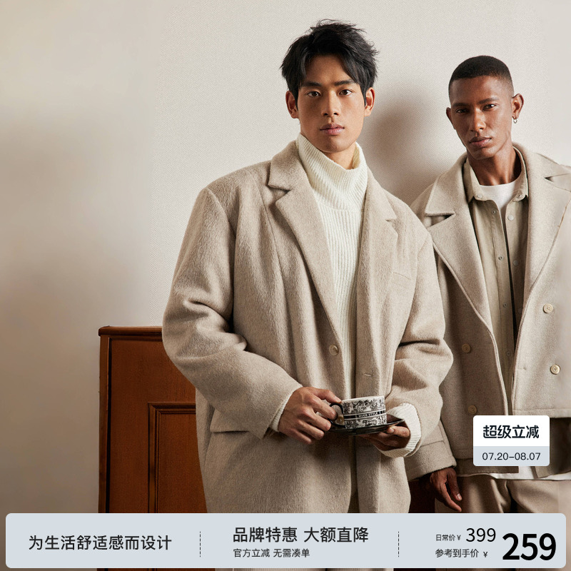 BODYDREAM BM新款廓形含羊毛呢西装男秋冬大衣高级感休闲西服外套