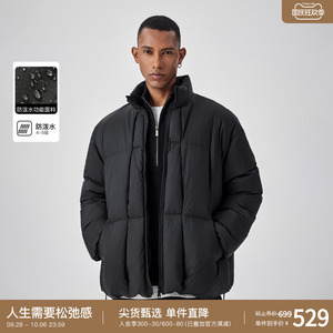 BODYDREAM新款防泼水面包羽绒服男美式保暖休闲鸭绒加厚短款外套