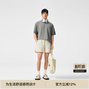运动通勤宽松休闲卫裤 开叉三分裤 男夏季 BODYDREAM双面布针织短裤