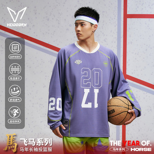 维动马年限定速干运动长袖男t恤美式篮球跑步健身投篮服上衣飞马V