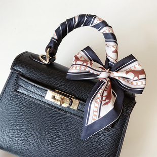 丝巾缠包小长条女复古高级感小马搭配衬衫 领巾绑包包ins飘带发带