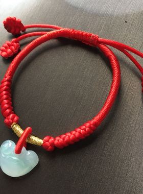 小众天然翡翠满月新生儿手绳包邮