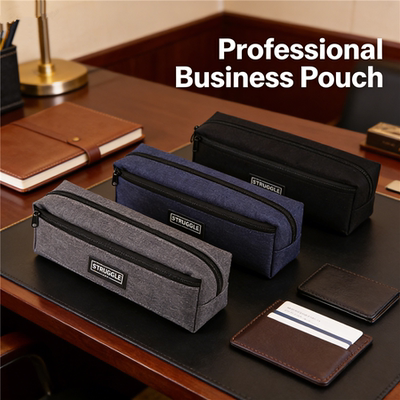 学生简约拉链便携多色笔袋