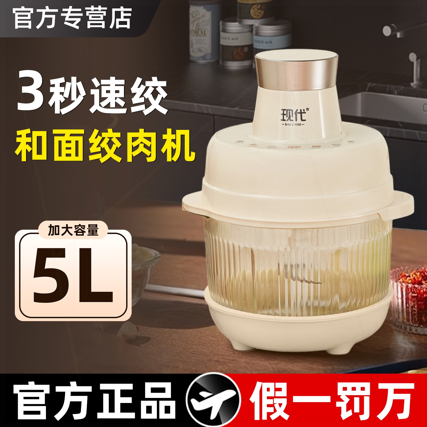 量搅拌机2025新款家庭用小型和面机全自动绞肉一体料理机5升大容