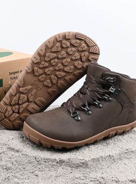 英国外贸原单4E宽楦赤足鞋真皮防水防滑轻便零落差户外登山徒步鞋