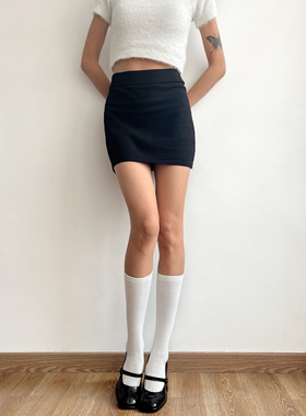 WS STUDIOS 欧美风简约百搭修身针织包臀半身裙女防走光辣妹短裙