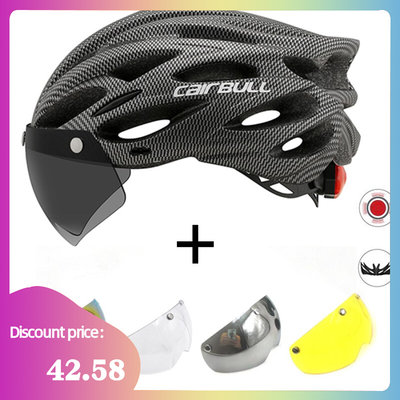 Bicycle with One-piece mountain mtb road bike helmet Breath