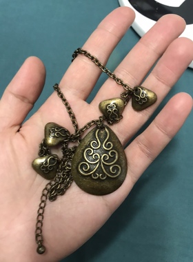 复古水滴吊坠短款项链 3612