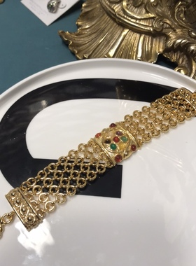 中古Monet金色宽版手链