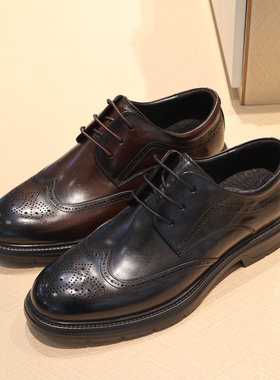 MS264010 哈森男鞋 HARSON  正品2026新款春季系带皮鞋 牛皮