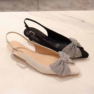 HM257175 HARSON哈森2025年夏款包头蝴蝶结 单凉鞋 商场专柜同款