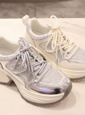 HCL258407 HARSON哈森2025年秋款厚底系带老爹鞋 商场新品