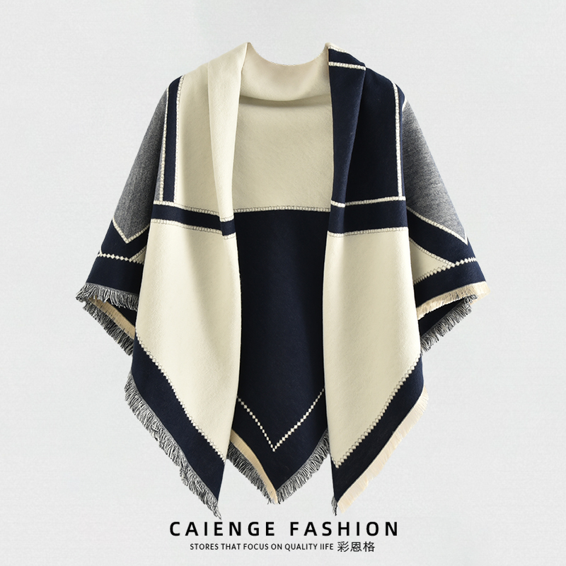 双面围巾女空调房盖毯毛毯式大披肩两用围脖高级感韩版百搭仿羊绒