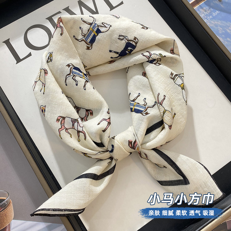 彩恩格复古小方巾方巾女士小众百搭领巾发带护颈棉三角巾丝巾围巾 - 彩恩格旗舰店出品